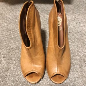Amber Leather Peep Toe Shoe Boots
